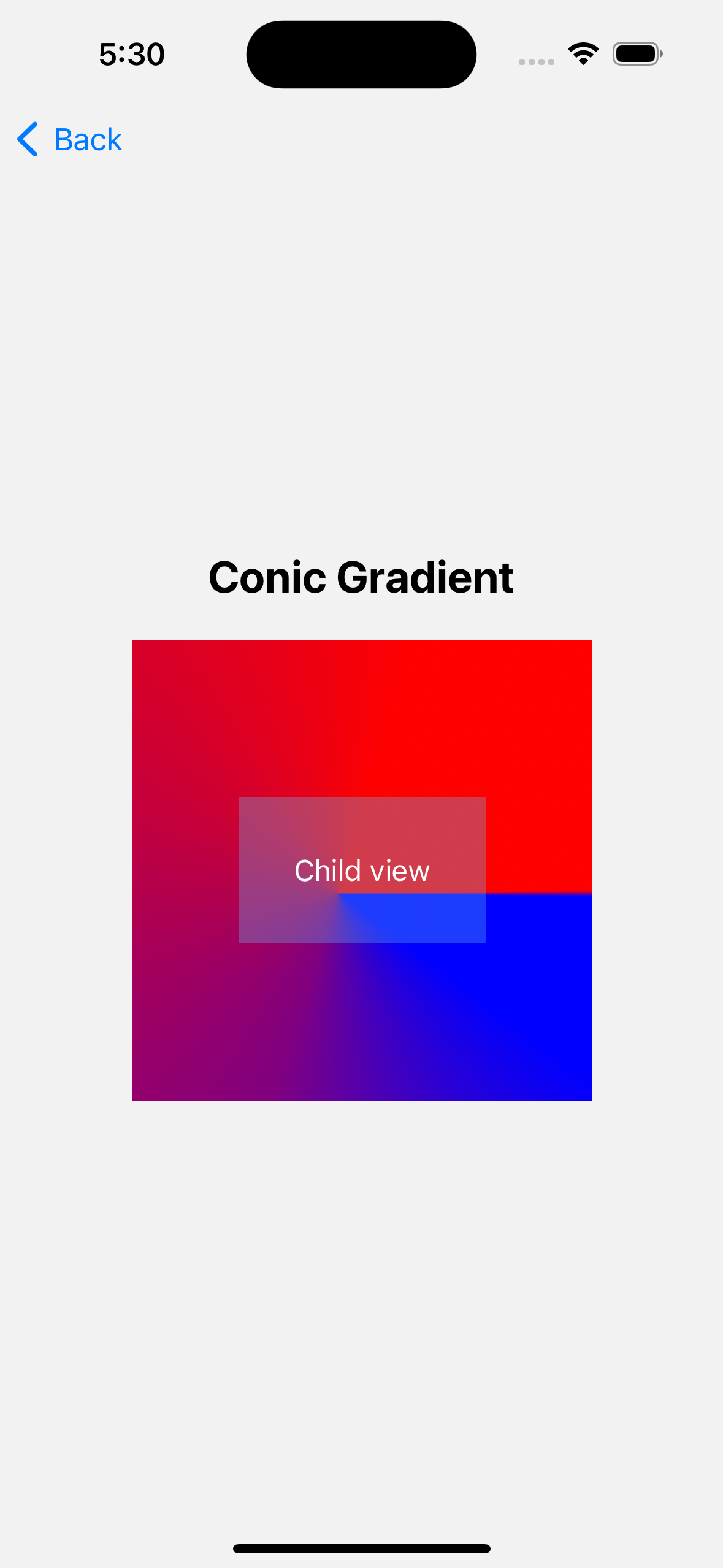 Conic gradient view in action